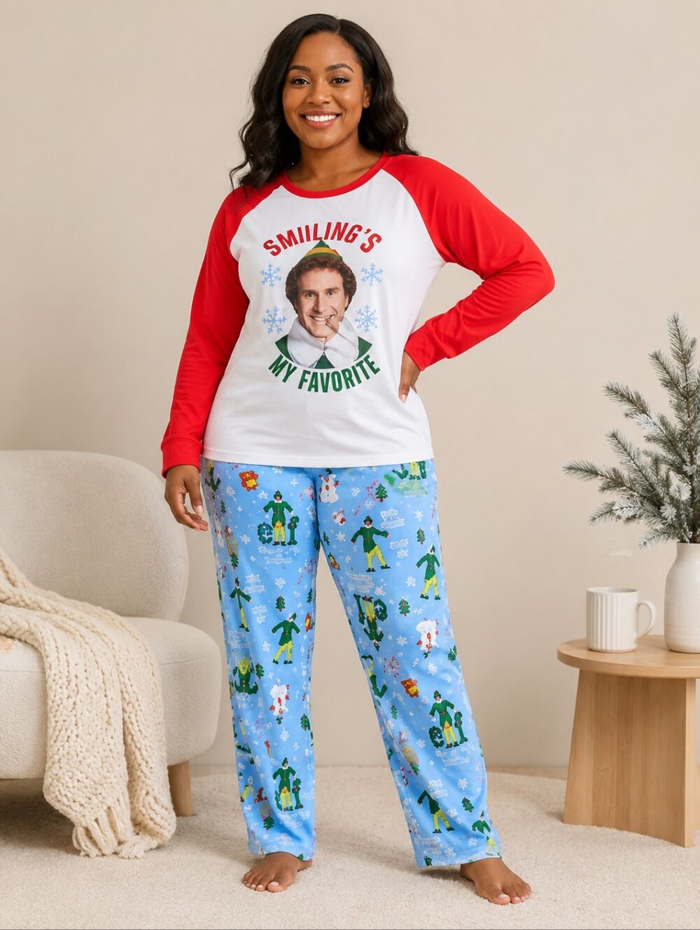 Briefly Stated Regular And Plus Size Elf Holiday Pajama Set - NWT